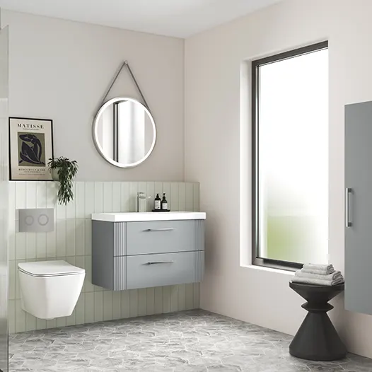 Hudson Reed Fluted Grey Furniture